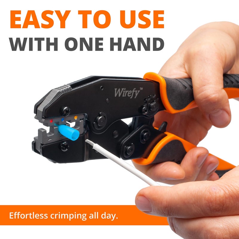 Wirefy Wire Crimping Tool for Heat Shrink 22-10 AWG | Ratcheting Wire Crimper Tool | Terminal Crimp Connectors Pliers | Connectors Crimp for Electrical Robust Terminal Connections - Image 4